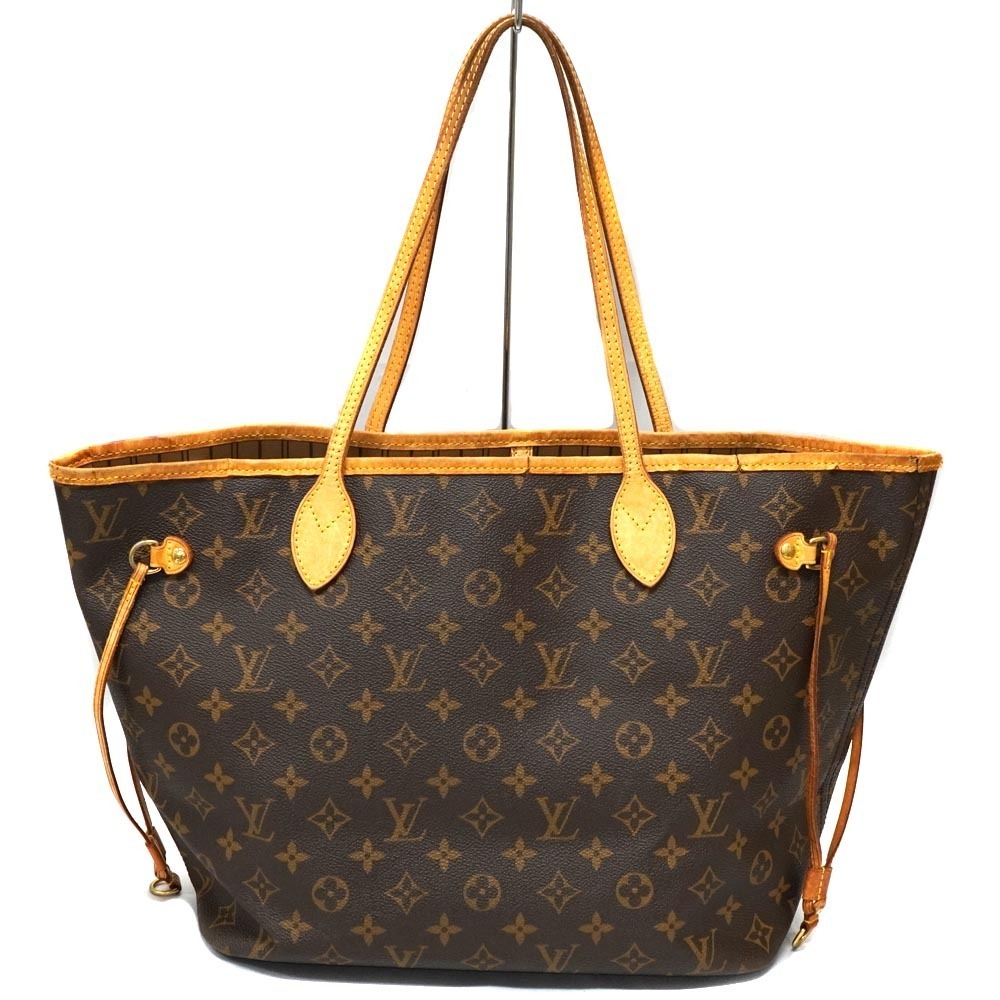 Louis Vuitton Neverfull Monogram Canvas Tote Bag Brown Beige - Picture 2 of 9